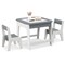 Kids Activity Table and Chair Set with Storage Grey Wooden Play Table with Double-Sided Top